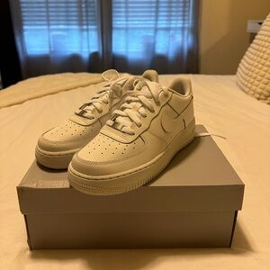 White Air Force 1s size 6.5Y. Brand new, never been worn. With box